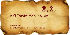 Mészáros Kolos névjegykártya