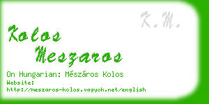 kolos meszaros business card